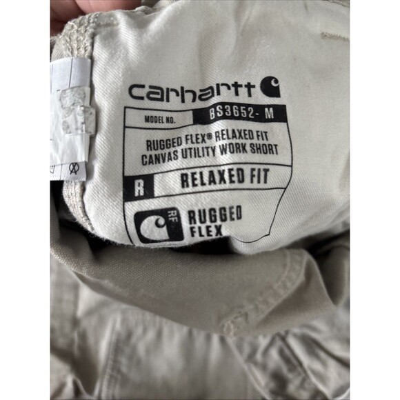 Carhartt Shorts Mens 38 Tan Work Carpenter Utility Duck Canvas BS3652-M - Picture 10 of 11